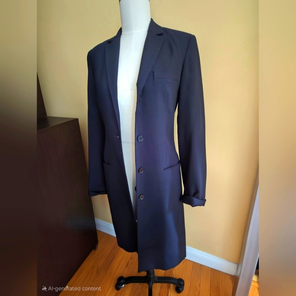 Calkin Klein Size 0 Black Long Jacket